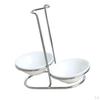 color ceramic Kitchen Ladle Spoon Rest Holder with Polished Stainless Steel Rack