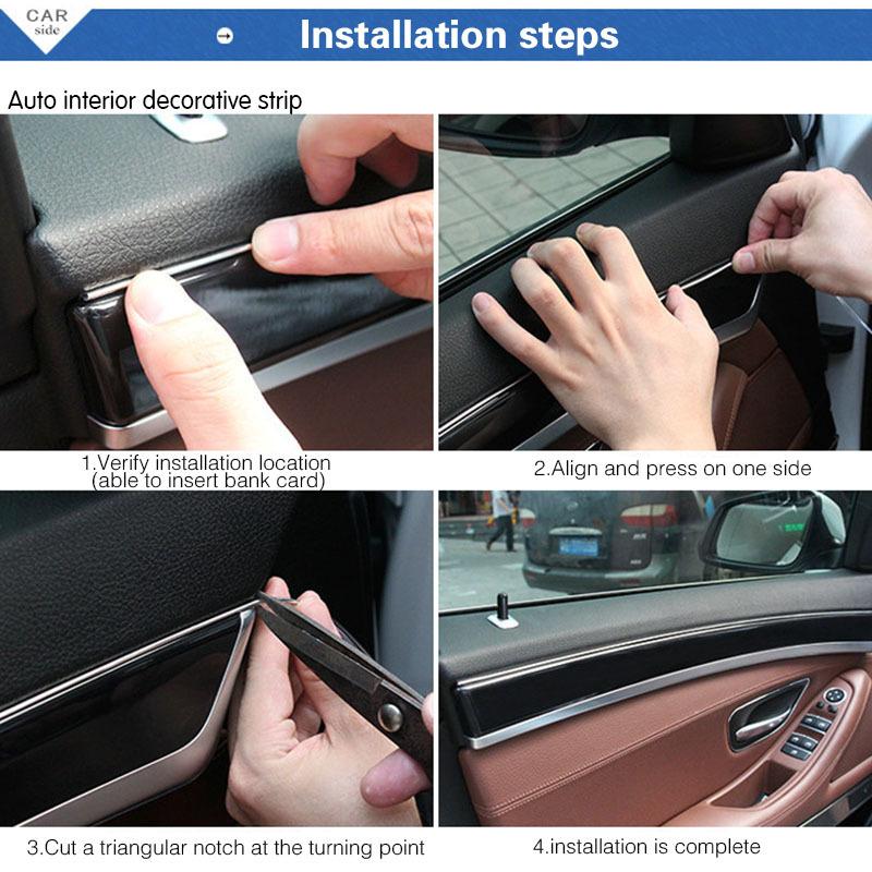 5M Car Moulding Decoration Flexible Strips Interior Auto Car Cover Trim Dashboard Door Edgein Car-styling Universal