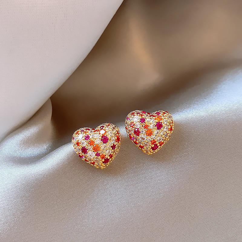 Süße Rote Samt Schleife Lange Quasten Ohrringe für Damen Exquisite Glänzende Zirkonia Herz Ohrringe Hochzeitsfeier Schmuck Geschenke