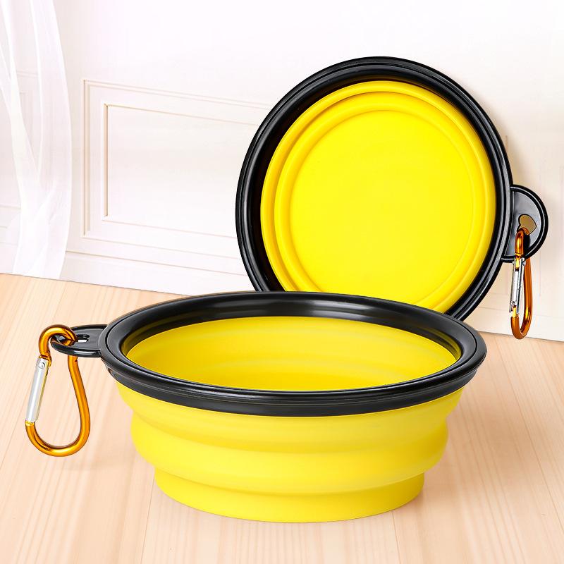 Pet double bowl folding bowl 350ml travel portable two-in-one dog bowl cat bowl foldable two-in-one