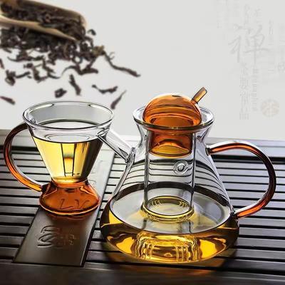 Kreative Glasteekanne Teetasse Hochborosilikatglas Hochtemperaturglas Teeservice Tee-Wasser-Trennkessel