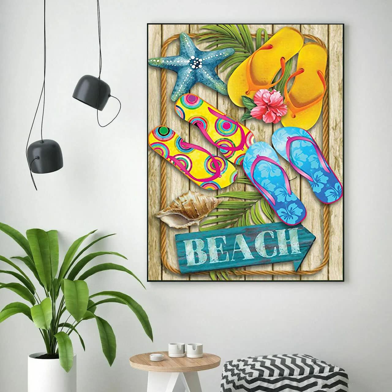 

5D Diy алмазная живопись красочные тапочки набор для вышивки крестом полная алмазная вышивка мозаика художественная картина стразы Декор подарок Full Round 30x40cm