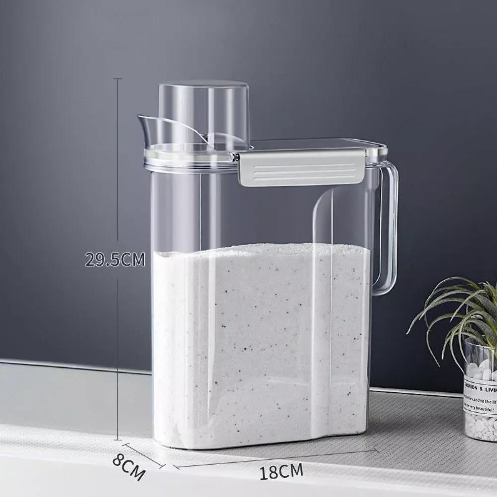 Large Capacity Grain Dispenser Transparent Detergent Box Portable Kitchen Organizer