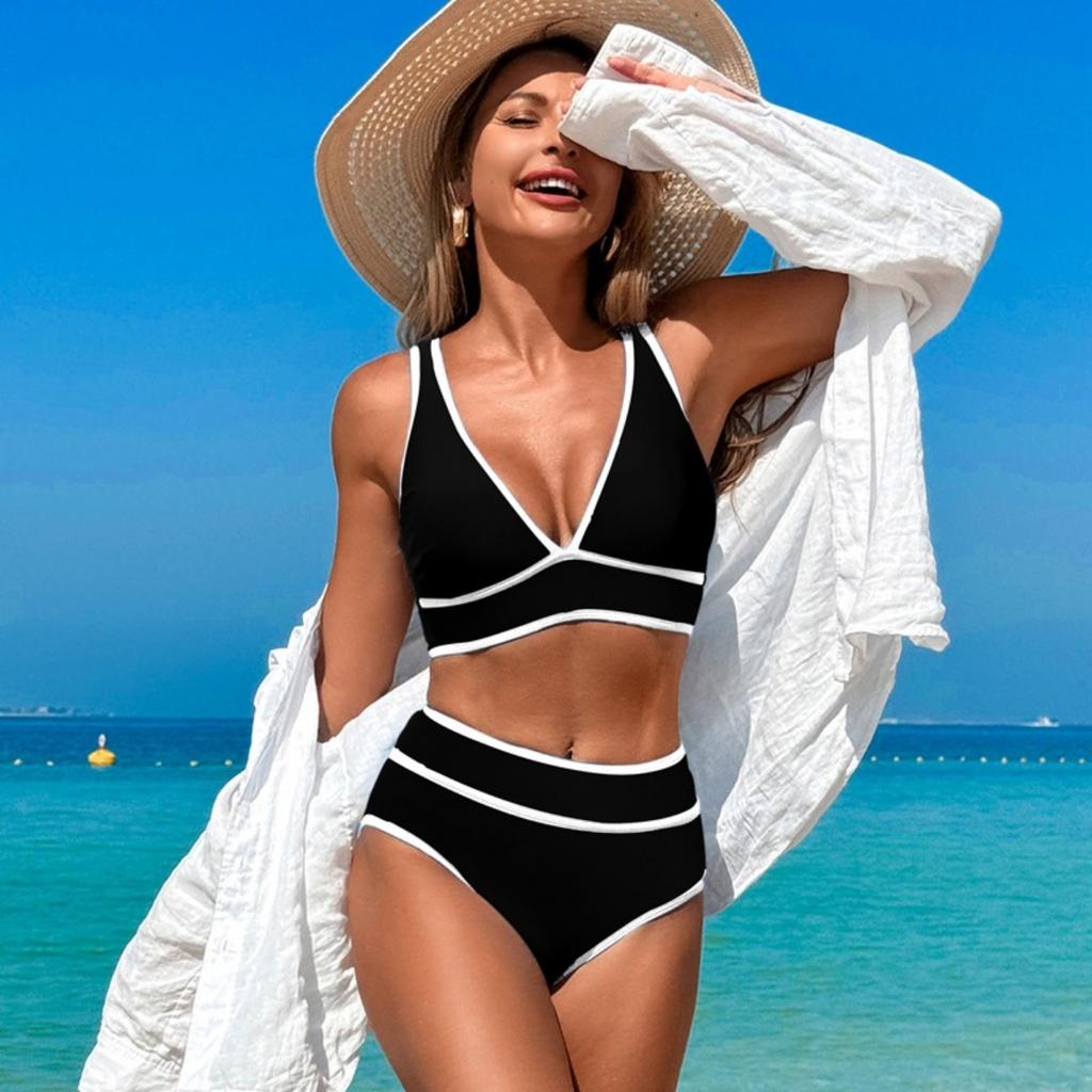Swimsuit with Edge Bikini, Sports Split Swimsuit for Women, Triangle Swimsuit