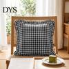 Quadratischer Schlafsofa-Deko-Rüschen-Kissenbezug, Baumwoll-Karomuster-Hülle mit Rüschenrand, 18x18 Unifarbene Kissen Zoll 20x12 Dekorative Hülle für