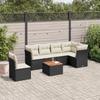 VidaXL Garden Lounge Set 7 Pcs with Cushions Black Wicker 3223662