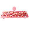 2.4Ghz Wireless 104 Key Keyboard and Mouse Set   Desktop Cute Keyboard for Computer(Black Red Mixed Color )
