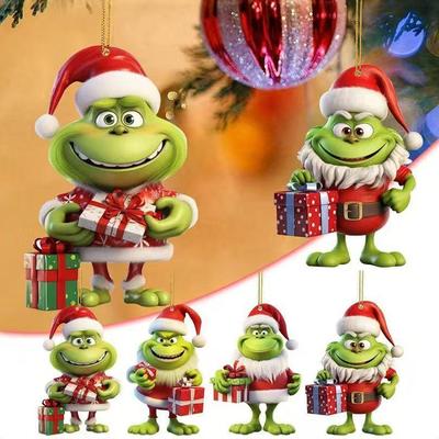 Grinch Serie 4-teilige Weihnachtsbaumschmuck - Acryl Autoanhänger