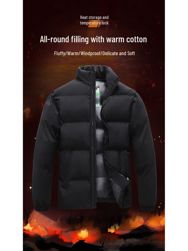 Men's High-End Velvet Thickened Winter Cotton Padded Jacket - Warm Bread Style