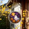 Yangyizhi Acrylic Jigsaw Puzzle Suncatcher, Stained Glass Style Halloween Skeleton Ghost Sun Catcher for Gothic Window Wall Hanging Decor