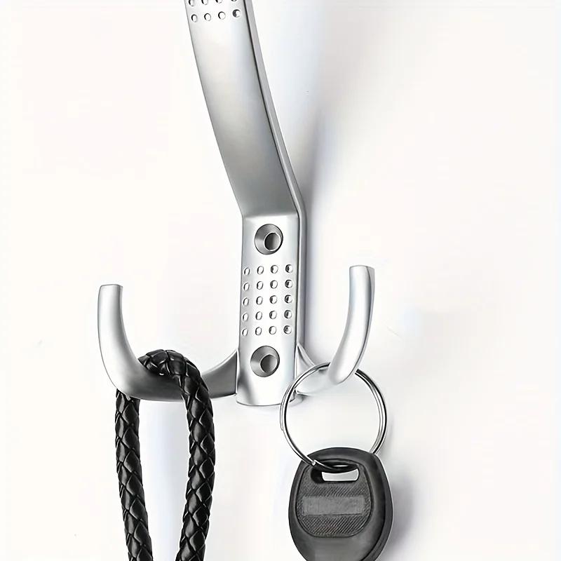 2pcs Heavy-Duty Aluminum Alloy Hooks - Heavy Duty Wall-Mounted Hooks with Curved Hooks for Clothes, Towels, Keys, Bags