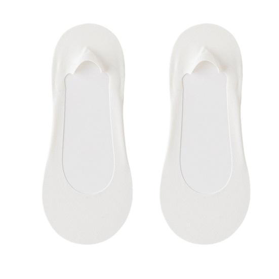 Пара Женских Низких Носков-Вкладышей Нескользящие Дышащие Впитывающие Влагу Незаметные Носки Летние белый