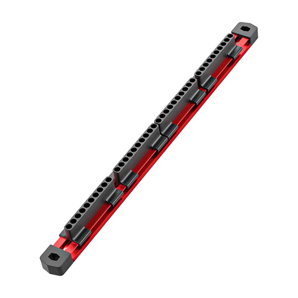 Magnetic Socket Organizer Rack With Strong Magnetic Base And Adjustable Slider For Garage Workshop