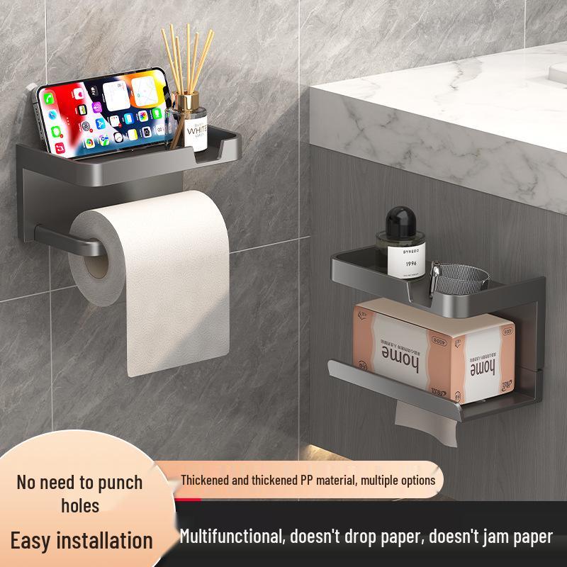 Wall-Mounted Toilet Paper & Tissue Box Storage Rack