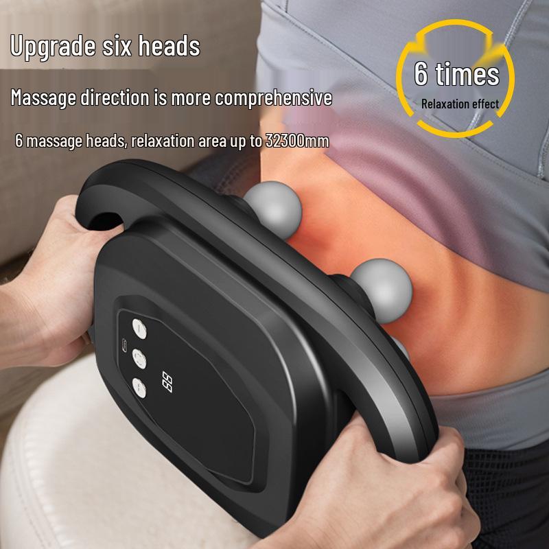 Six-Head Professional Fascia Gun: High-Frequency Waist & Muscle Massager for Deep Relaxation