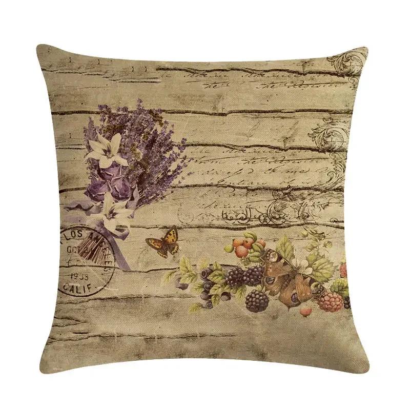 45X45Cm Decorative Throw Pillows Case Purple Lavender Flower Pillowcase Decorations Home Navidad Decor Flower Floral Decor