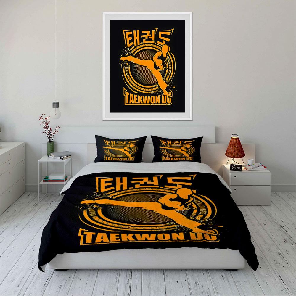 Taekwondo Fighter Design Bedding Duvet Cover Set (1*Duvet Cover 2*Pillowcases, without duvet insert)
