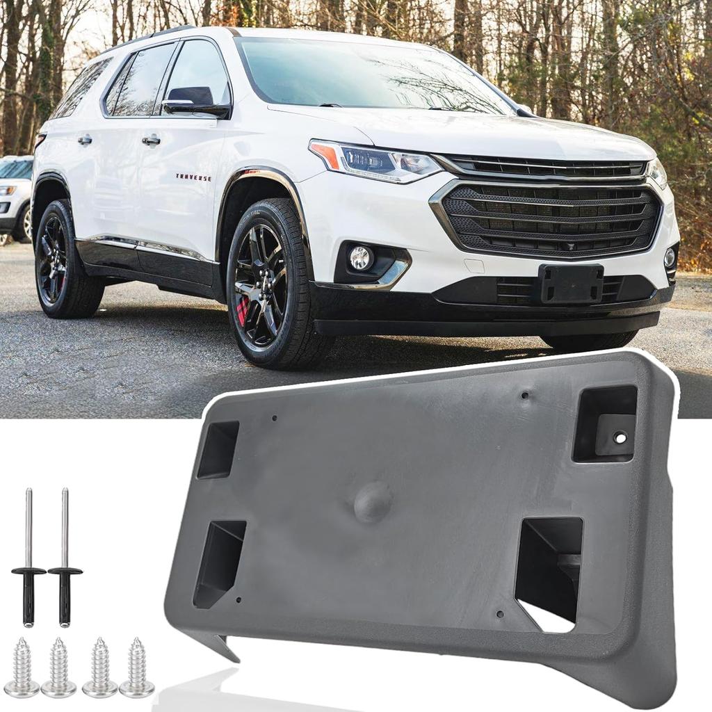 Kennzeichenhalter vorne für Chevy Traverse 2018 2019 2020 2021 Halterung für Kennzeichen am vorderen Stoßfänger Montagehalterung Ersetzt # 84282822 GM1068196