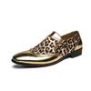 Fashion Gold and Silver Men Fashion Shoes Leopard Print Casual Shoes Low Heel Loafers Men Mens Oxfords Business Wedding Moccasins Formal