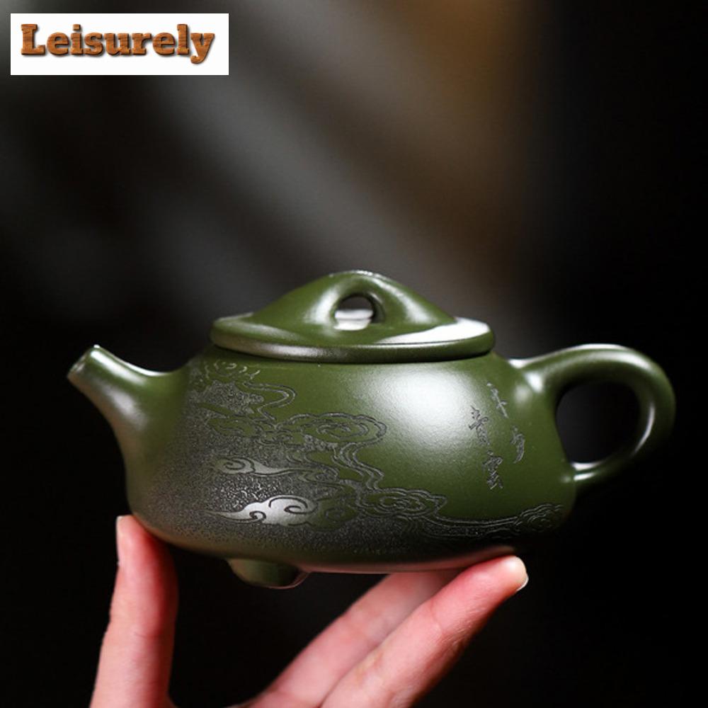 260ml Yixing Lila Ton Stein Schöpfkelle Teekanne Handgefertigt Grüne Erde Teekanne Schönheit Tee-Sieb Kessel Chinesisches Zisha Kung Fu Tee-Set