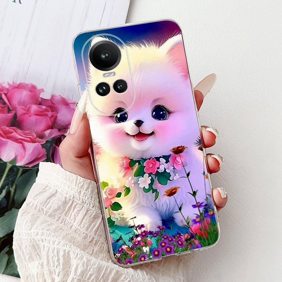 For OPPO Reno10 5G Case CPH2531 Luxury Cat Cartoon Cover Clear Silicone Soft TPU Phone Case For OPPO Reno 10 Reno10 Back Covers