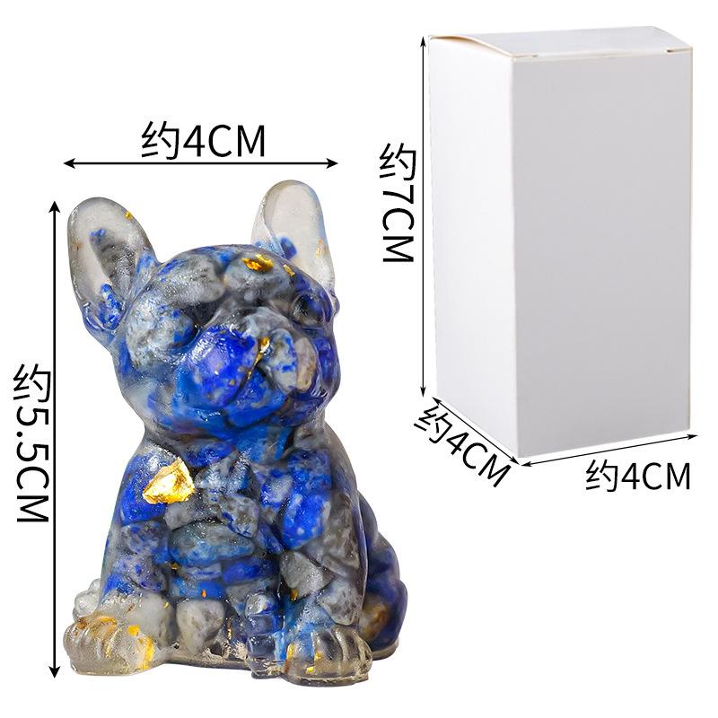 French Bulldog Crystal Gravel Colourful Loveliness Dog Figurine Crafts Souvenir Home Decor Stone Gift