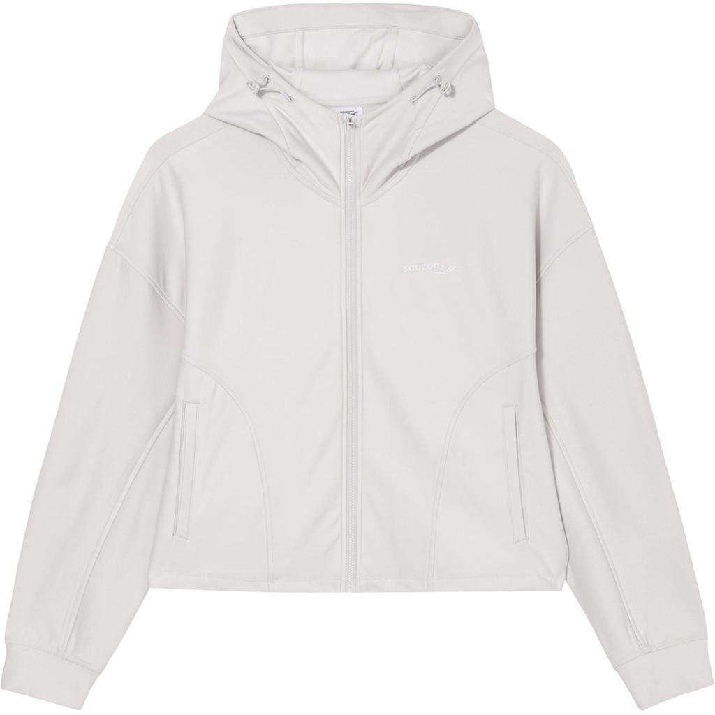 Saucony Sports Lifestyle Series Solid Color Comfortable Hooded Long Sleeve Jacket Unisex jackets Light-Gray SC1240043B-GR58