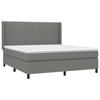 3131602 vidaXL Lit à sommier tapissier avec matelas Gris foncé 160x200cm Tissu