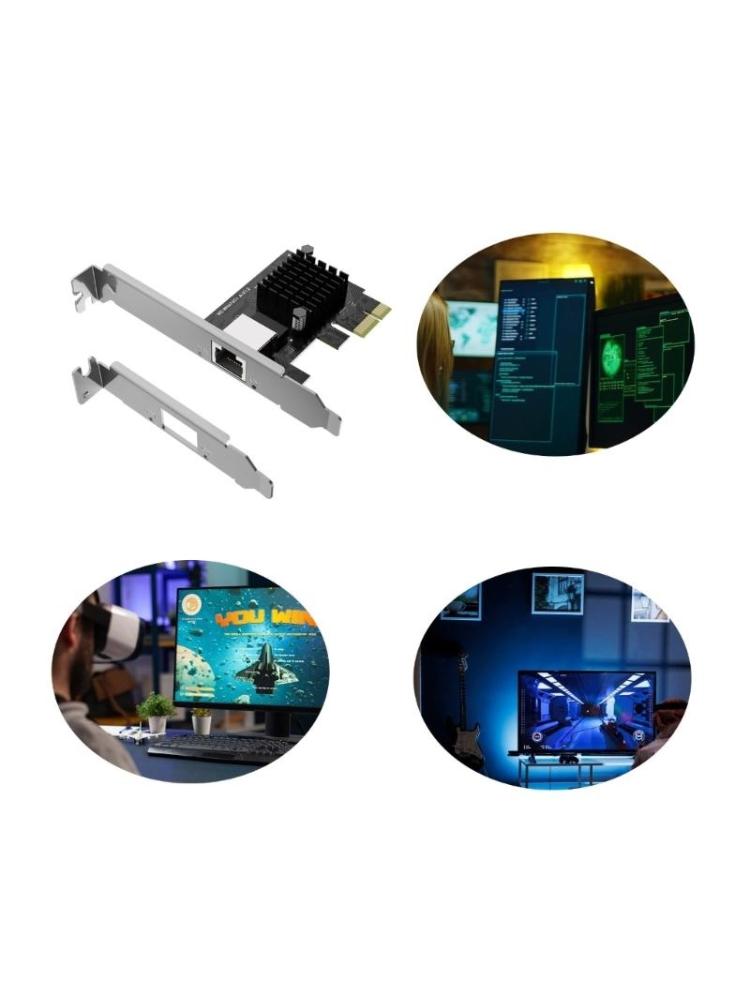 Fast Speed 2.5 Gigabit Ethernet PCIE Networking Card, RJ45 LAN Adapter for Desktop, Windows10/11