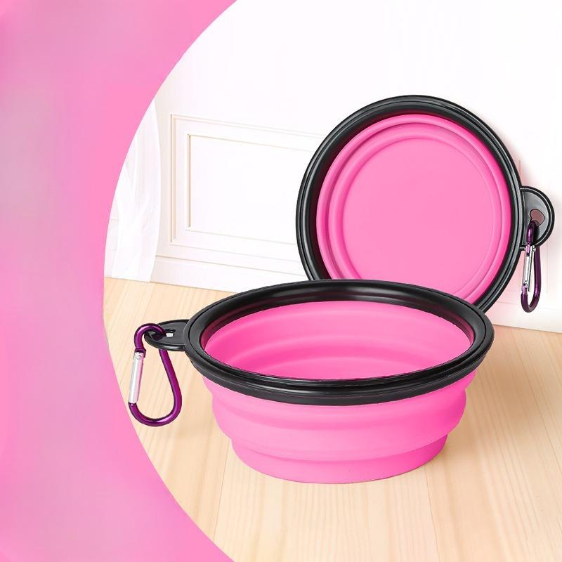 

Складная миска для питомца, Миска для питомца, Tpe Дорожная уличная для питья воды Портативная миска для собаки, Телескопическая миска Small 1pc розовый