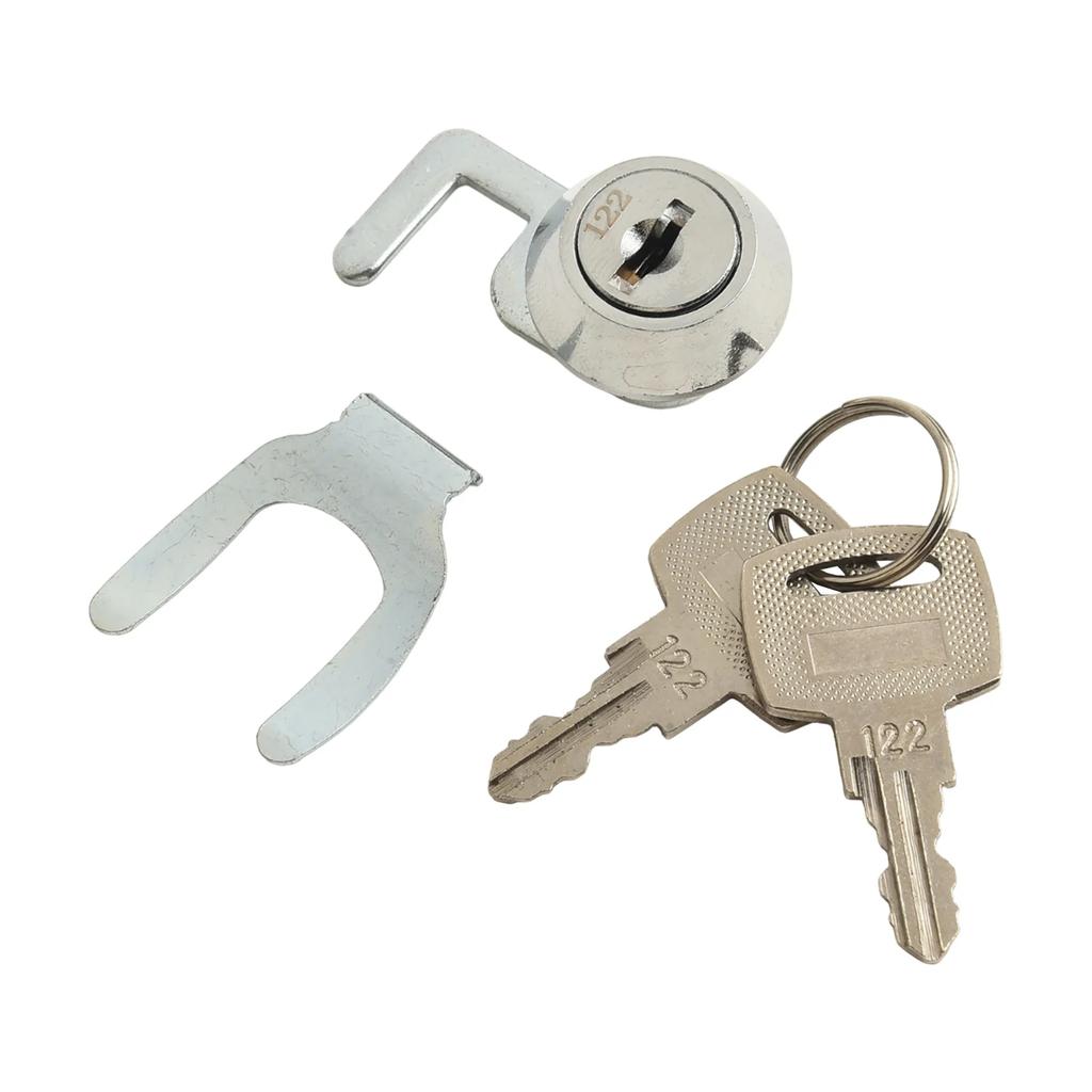 1set Lock & Hook With 2pcs Keys For Cam Lock With Quick Clip For Cash Drawer Locker Metal Cabinet Flight Box Lock Accessories