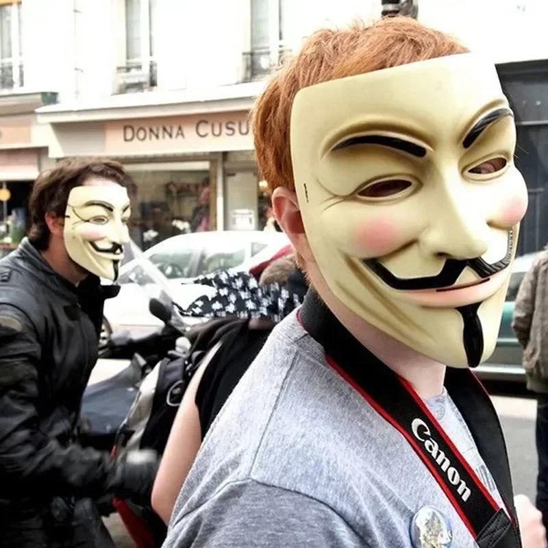 Halloween The V for Vendetta Party Cosplay Masque Mask Anonymous Guy Fawkes Fancy Dress Adult Costume Accessory Macka Mascaras