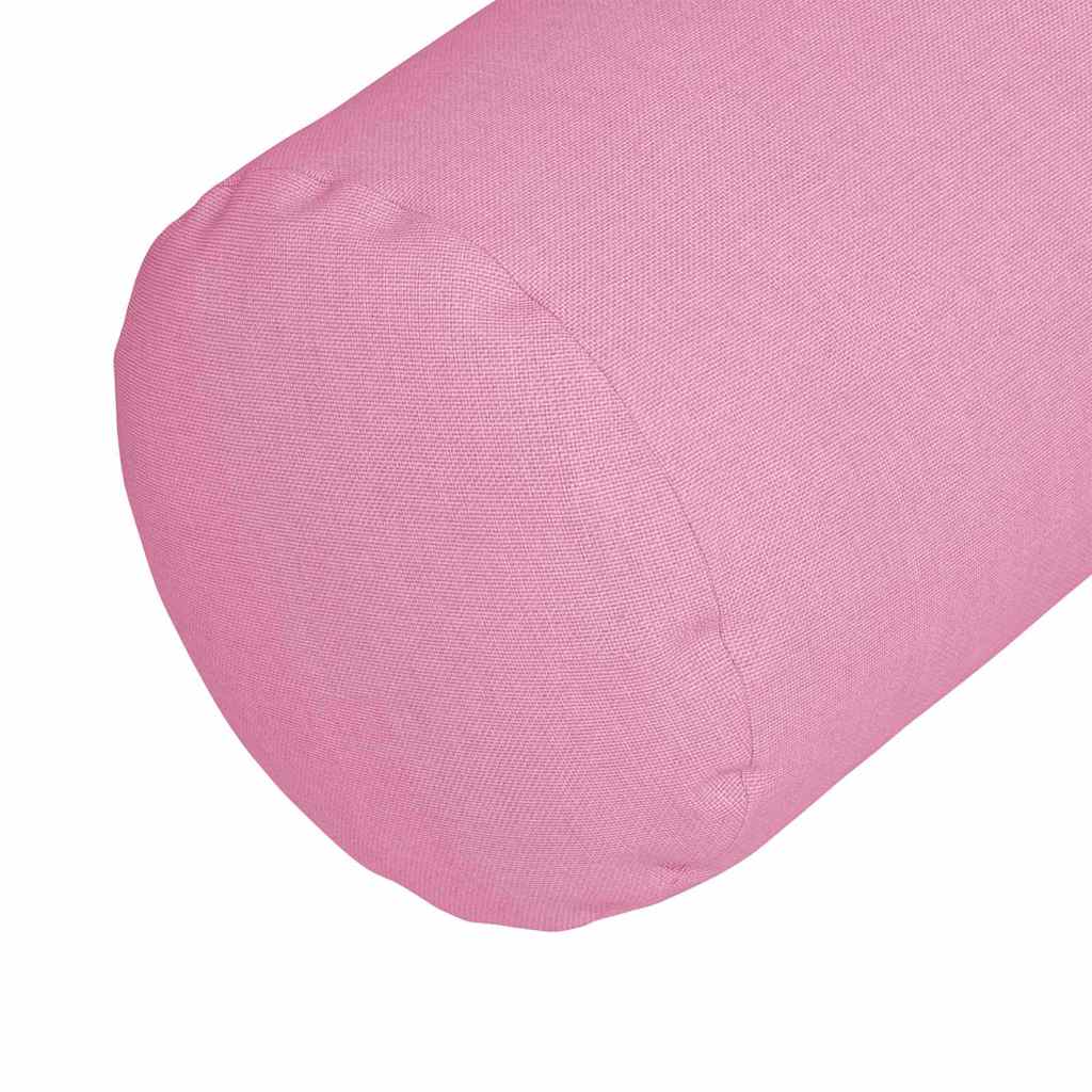 Bolster Cushions (2 pcs) Pink Ø 15 x 40 cm Fabric