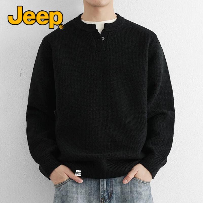 JEEP Men's Casual V-Neck Knit Sweater