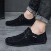 High Quality Suede Leather Men's Shoes Lace Up Black Flat Shoes Sports Shoes Party Dresses  Outdoor Casual British Loafers