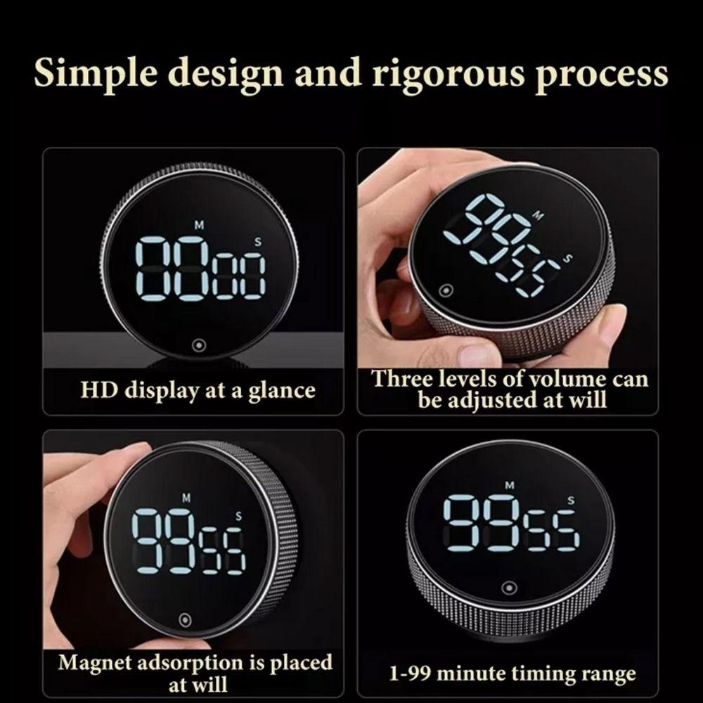 Countdown Function Magnetic Kitchen Timer Large LED Display Mechanical Timer  Fitness