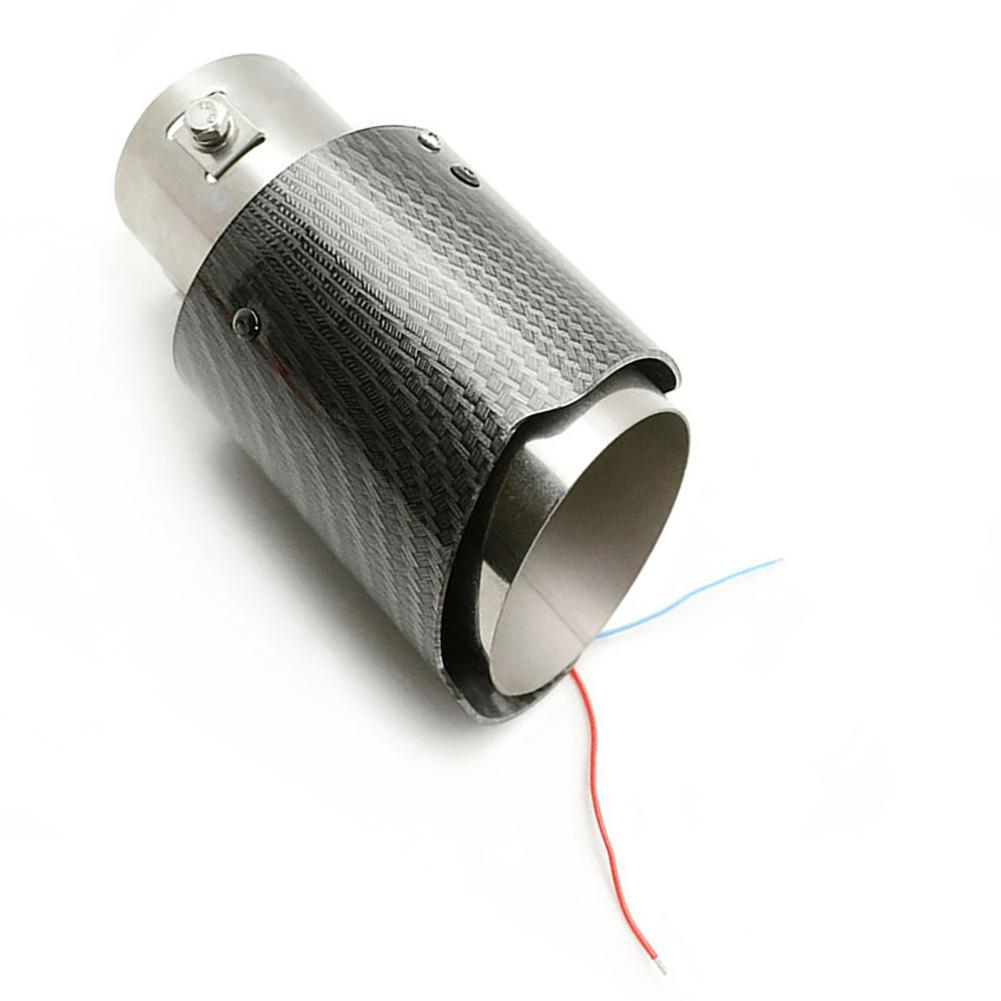 Luminous Led Exhaust Muffler With Led Colorful Lights Easy Installation Carbon Fiber Car Tail Pipe Light Muffler Exhaust Systems