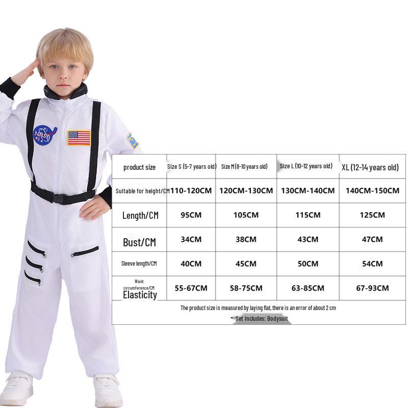 Kinder Halloween Astronauten-Raumanzug Kostüm - Weltraum-Thema Rollenspiel Outfit
