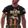 Men's Stylish Beer 3D Printed T-shirt Cartoon Graphic Crew Neck Breathable Streetwear First Choice for Unique Outfits
