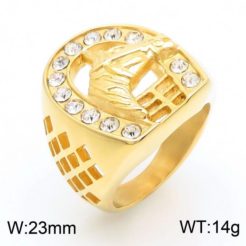 Kalen Stainless Steel 3D Goddess Face Ring Gold Plated Vintage Greek Mythology Snake Hair Gorgon Statement Anillos Rock Jewelry