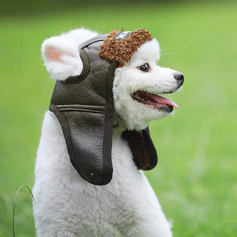 Buy Pet Dog Pilot Hat Fashion Retro Funny Cosplay Warm Leather Cap Pet
