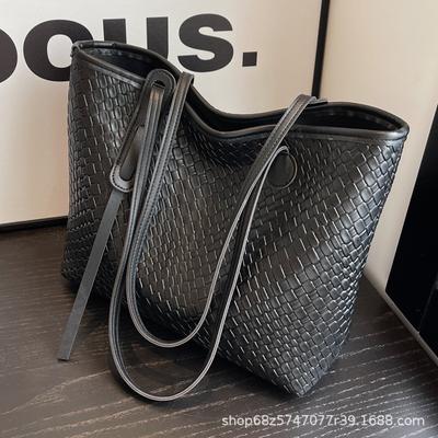 Fashion Popular Woven Women's Bags, New Trendy Korean Version of Large-capacity Shopping Bags, Simple Tote Bags, Portable Shoulder Bags