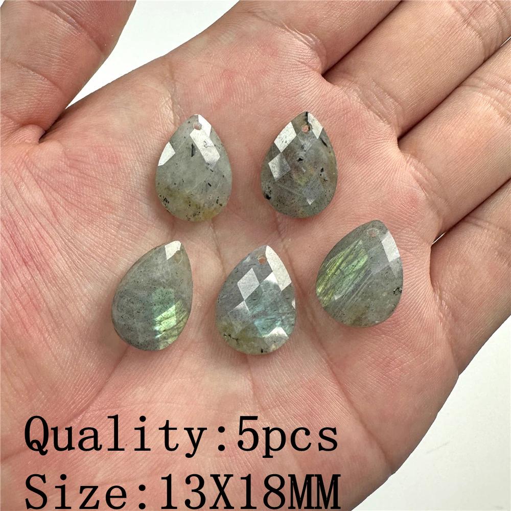 Natural Flash Labradorite Stone Charm Pendant Healing Semi-precious Stone Connector for Jewelry Making Necklace Accessories Gift