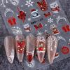1Pcs 5D Gingerbread Man Snowflake Nail Stickers Christmas Pine Tree Cake Self-Adhesive Nail Decal Winter Diy Manicure Supplies