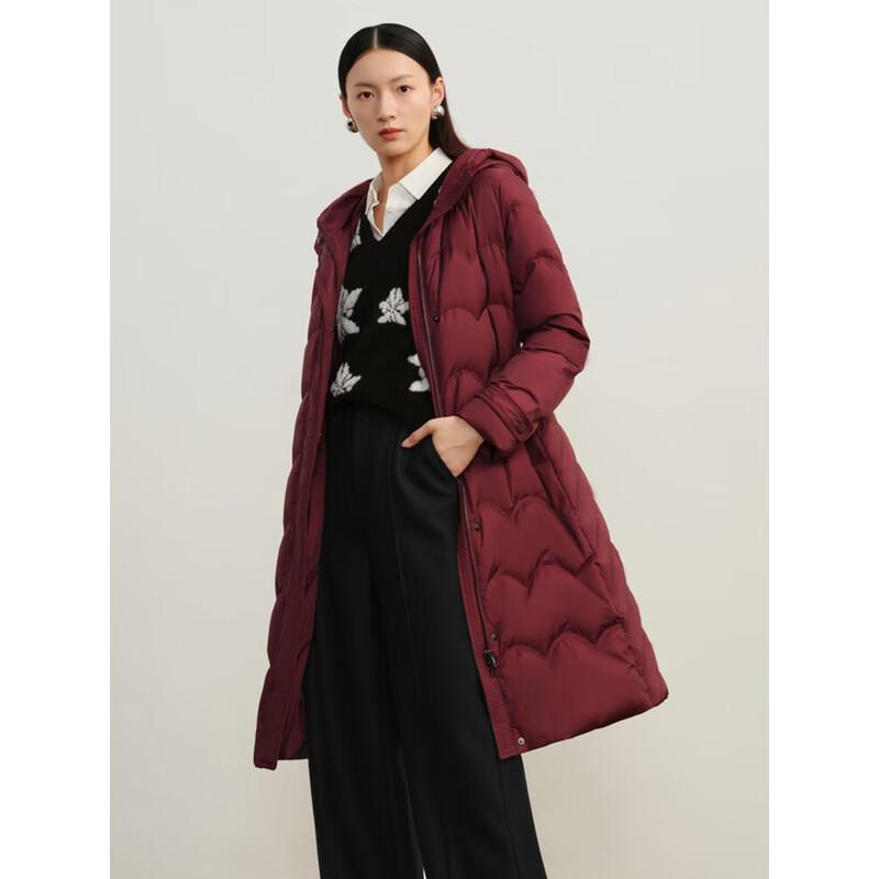 Jiu Zi Anna Kou Women's Hooded Beaded Long Down Jacket