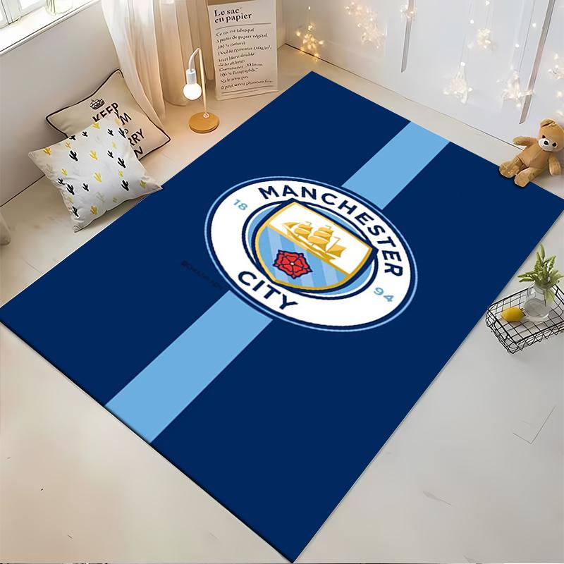Manchester City Logo Area Rug for Fans Suitable for Use As an Anti-slip Game Mat for Living Room and Bedroom Sofas