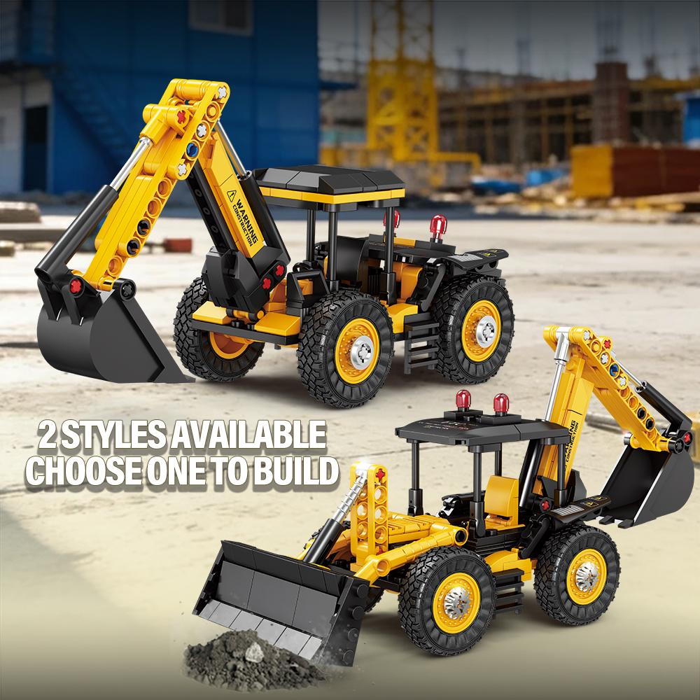 City Construction Engineering Building Kit Tractor Excavator Loader Mining Truck Assistance Vehicle Blocks Toy Collectible Gift