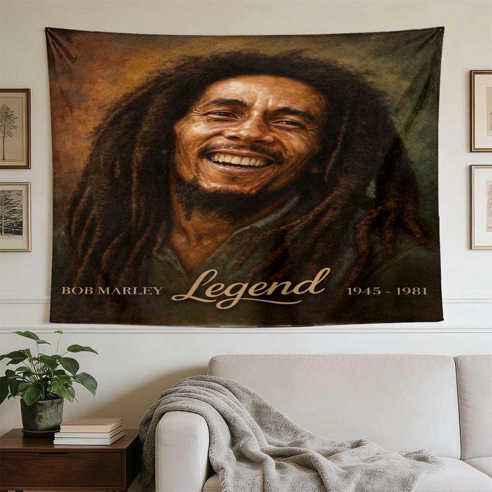 Bob Marley Reggae Music Legend Wall Hanging Decor Tapestry, Perfect Home Decor, Suitable for Dorm, Living Room, Parties