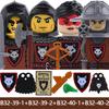 Medieval Castle Soldier Figures Building Blocks Knight Orc Warrior Dragon Wolf Animals Battle Flags Accessories Bricks Toys Boys
