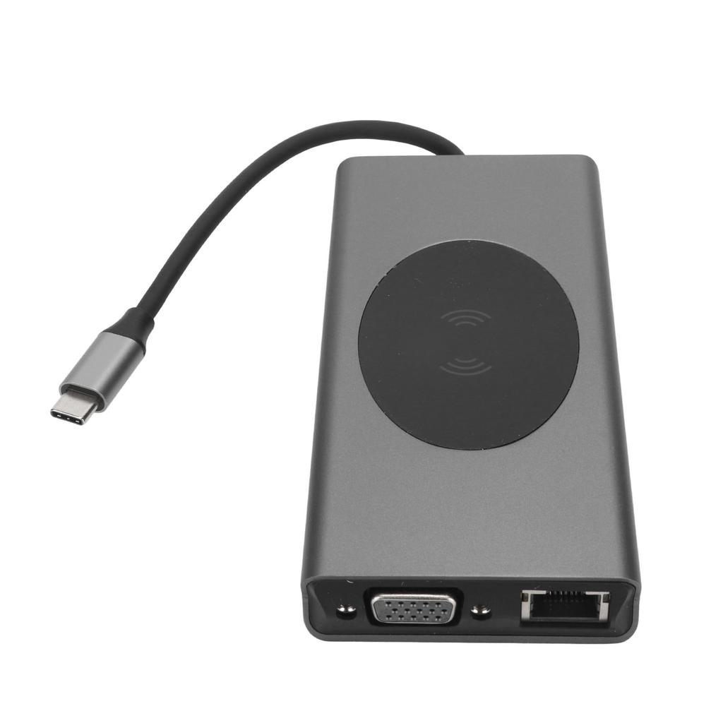 15 In 1 Docking Station 4K 30Hz High Definition High Speed Wireless Charging 10W Multiport USB C